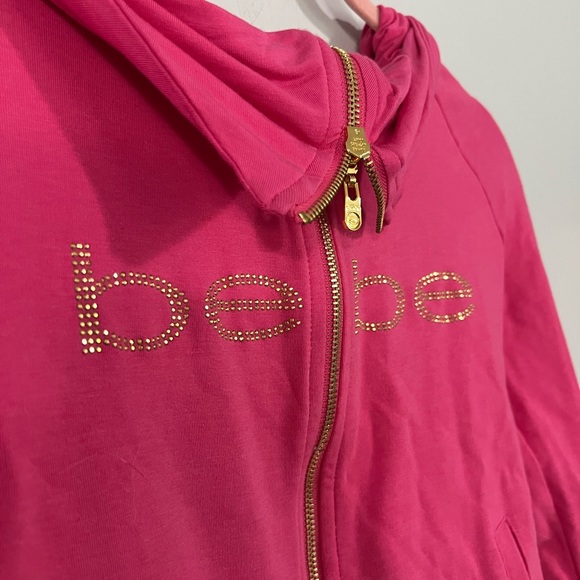 Gold rhinestone Bebe zip up sweater - Picture 6 of 7